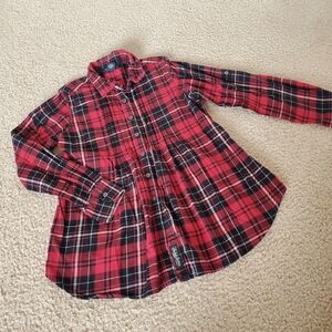 Ralph Lauren Red Plaid Riding Shirt Girls 8